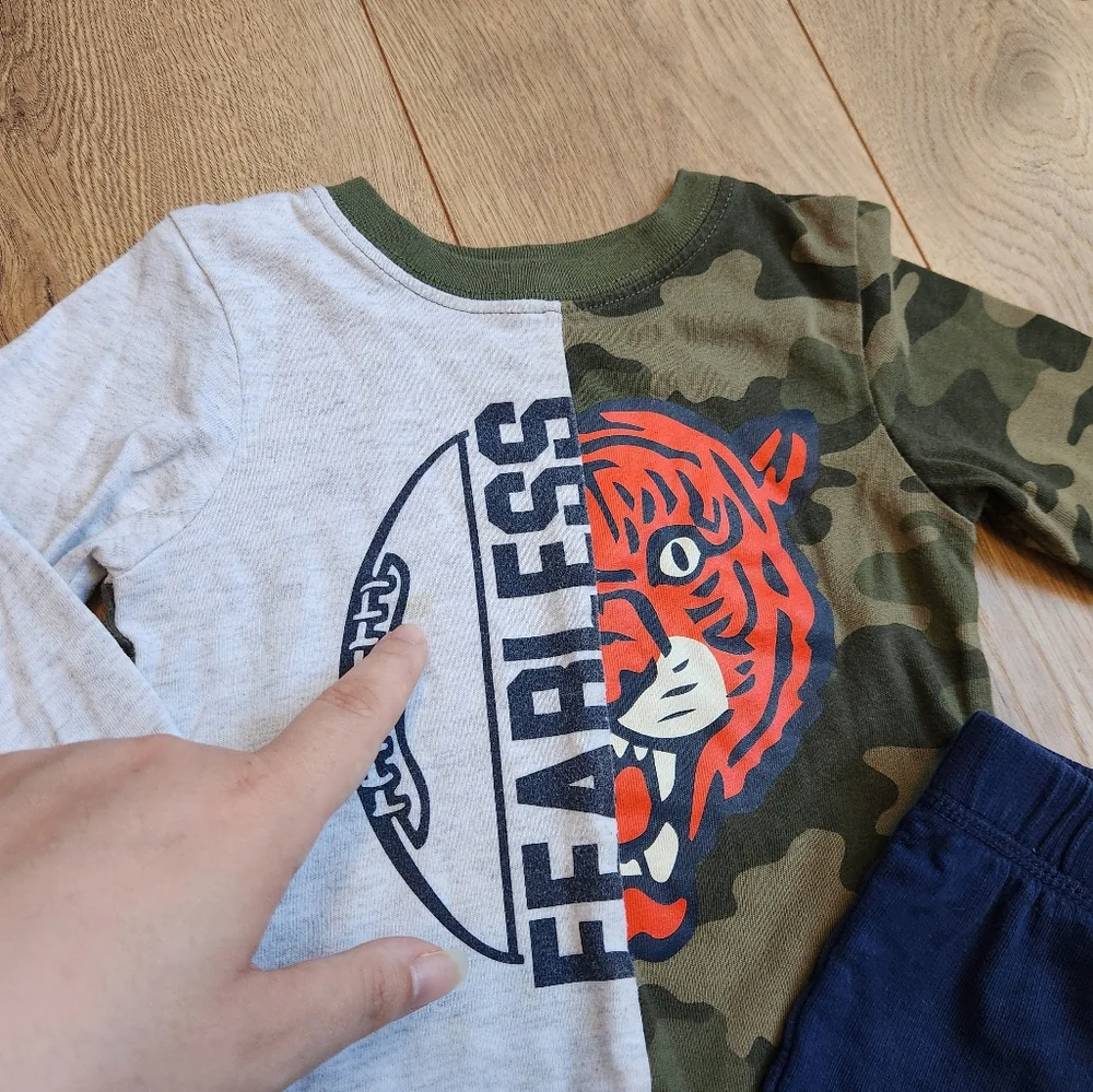 Kids Camouflage and Navy Jogger Set